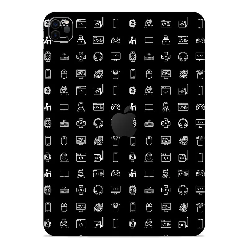 IPad Skin Tech Icons Black