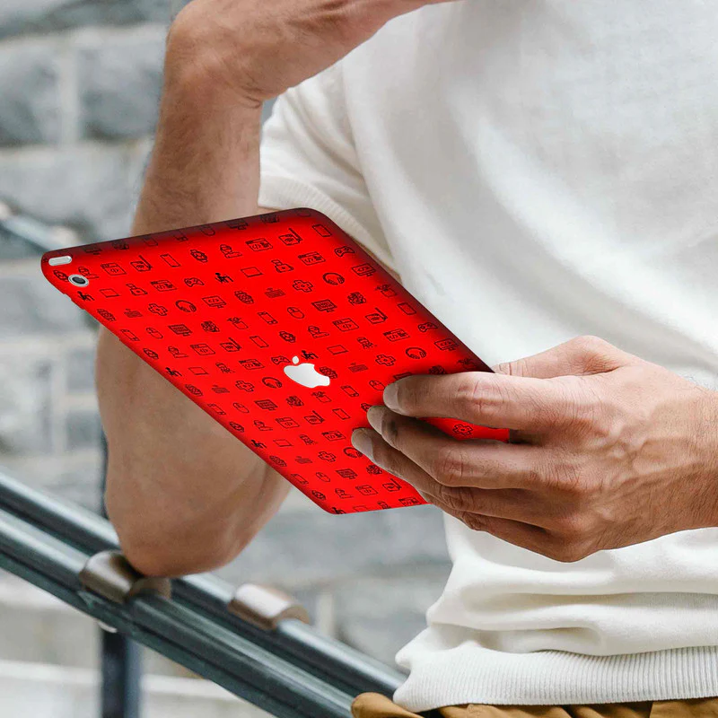 IPad Skin Tech Icons Red - Image 2