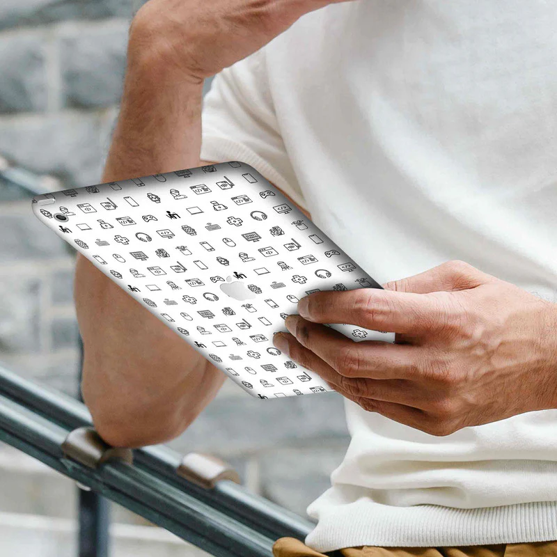 IPad Skin Tech Icons White - Image 2