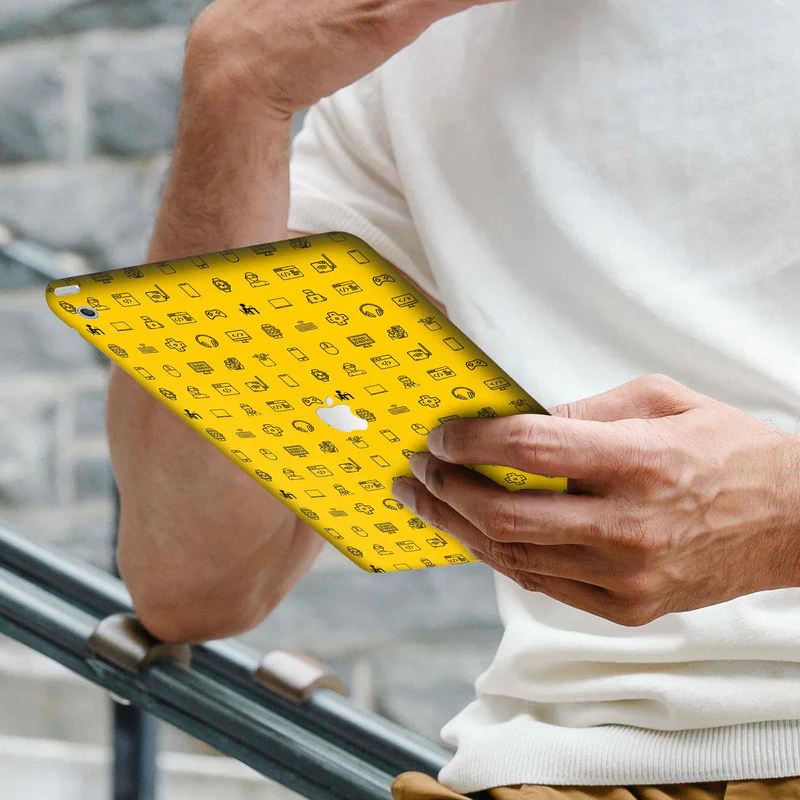 IPad Skin Tech Icons Yellow - Image 2