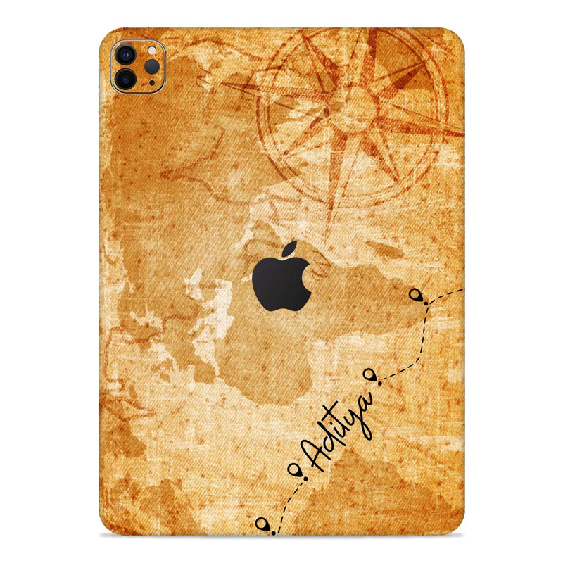 IPad Skin Vintage Map - Custom Name