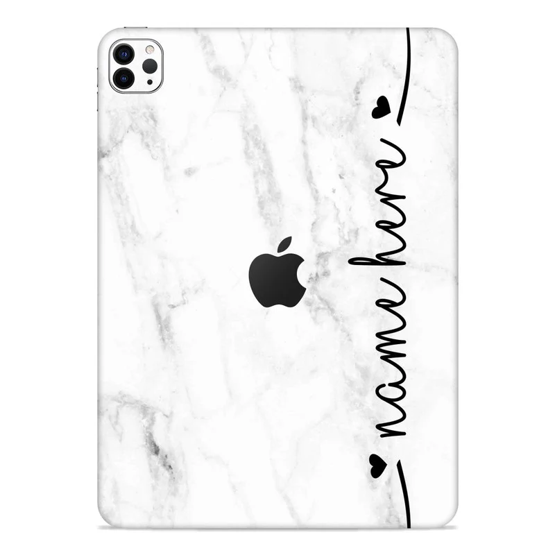 iPad Skin White Marble - Custom Name - Image 2