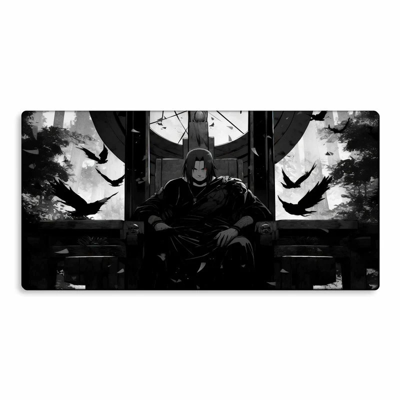 Itachi Uchiha Manga Sitting on a Throne Gaming Mouse Pad