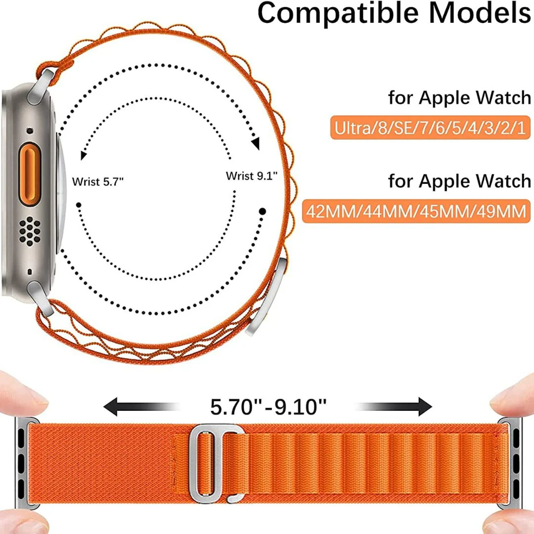 Apple Watch Alpine Loop Strap Orange - 38/40/41 MM - Image 4