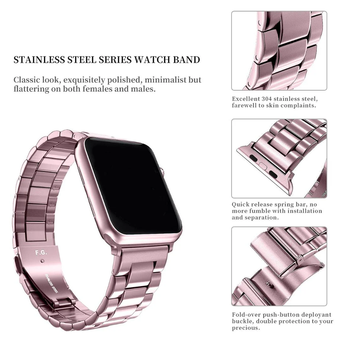 Apple Watch Stainless Steel Strap Pink - 38/40/41 MM - Image 2