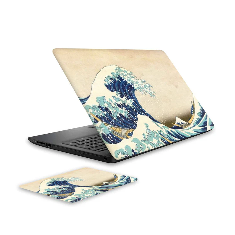 Kanagawa Laptop Skin and Mouse Pad Combo