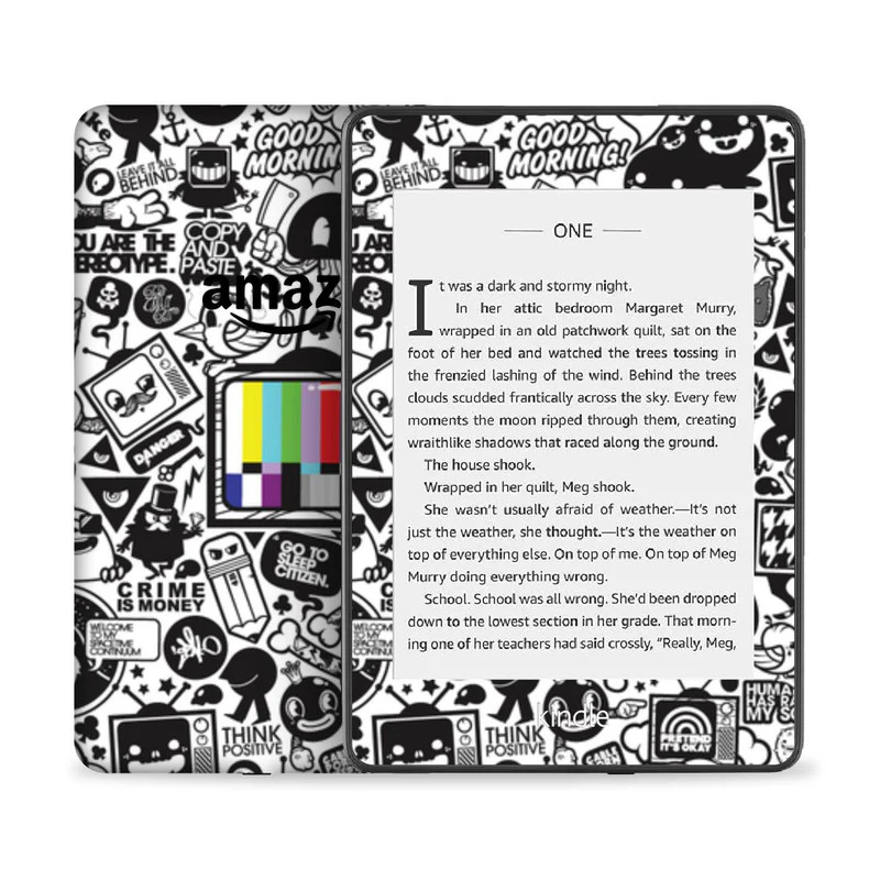 White Abstract Skin For Kindle
