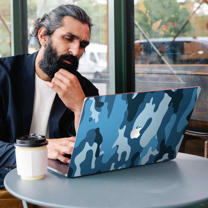 Macbook Blue Camouflage Laptop Skins - Image 3