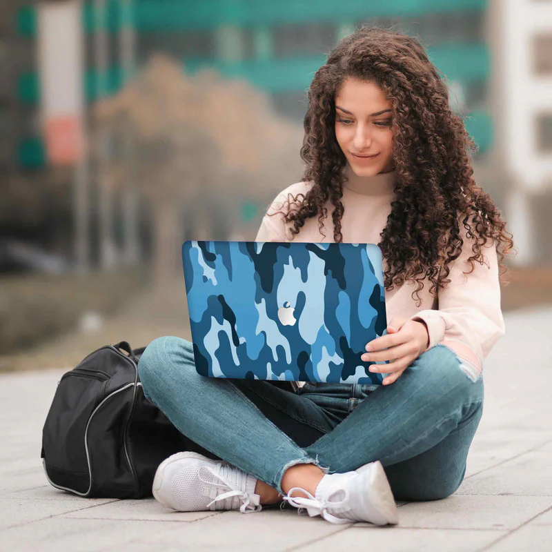 Macbook Blue Camouflage Laptop Skins - Image 5