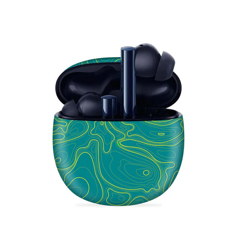 Colourful Topography Green Realme Buds Air 2 Skin