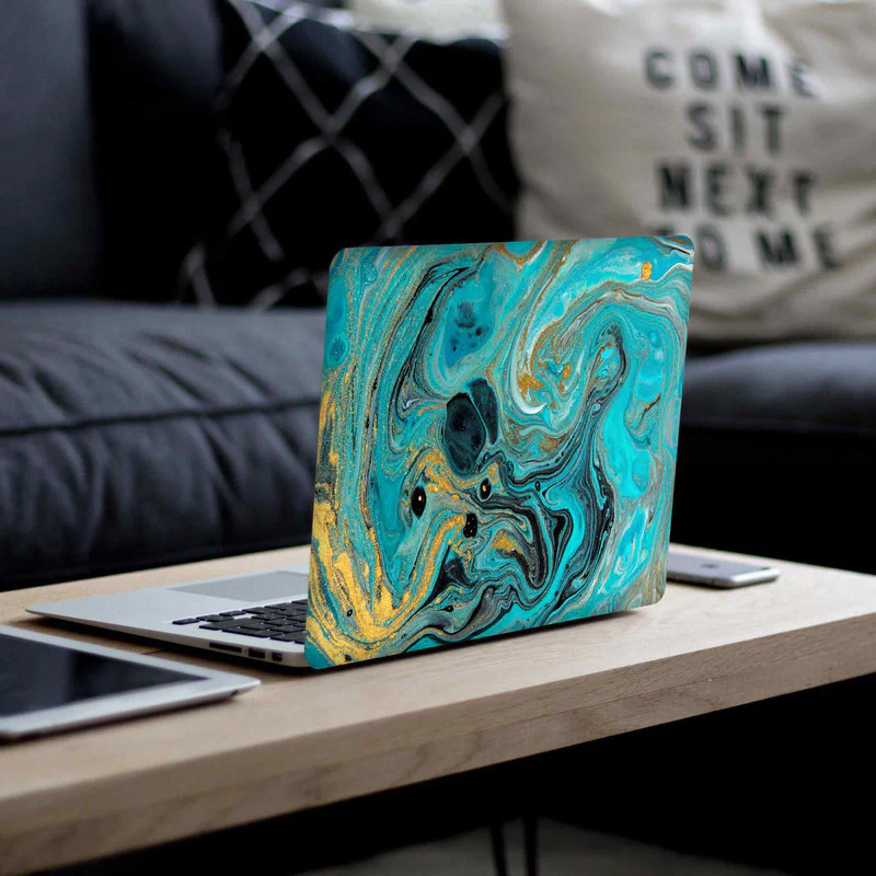 Blue Gold Laptop Skins - Image 4
