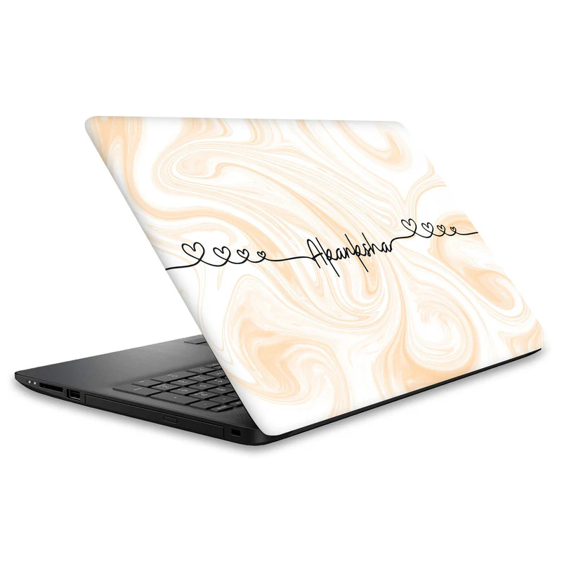 Liquid Peach Laptop Skin - Custom Name