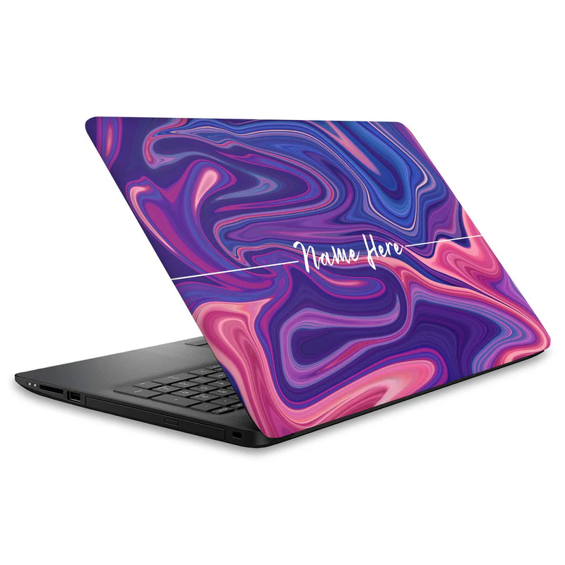 Liquid Purple Laptop Skin - Custom Name
