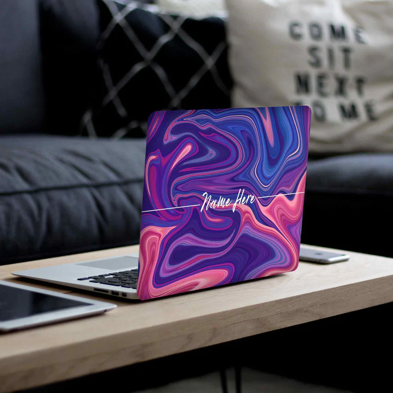 Liquid Purple Laptop Skin - Custom Name - Image 2
