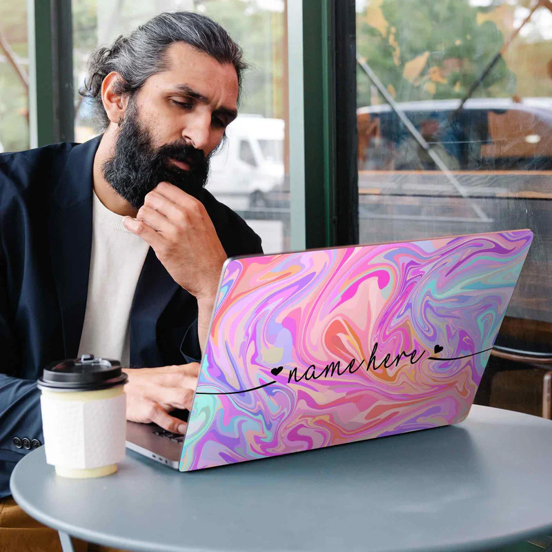 Liquid Swirl Laptop Skins - Custom Name - Image 2