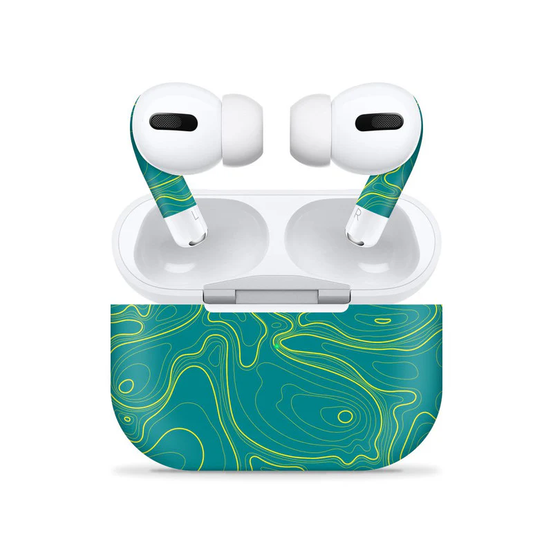 Colourful Topography Green Airpods Pro Skin