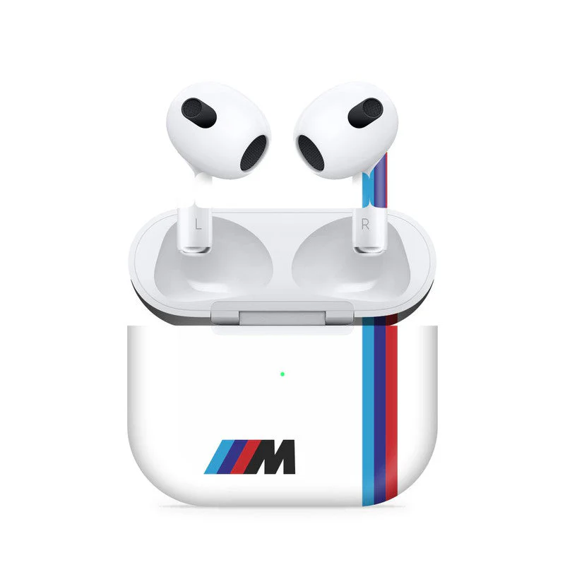 M Sports White Airpods 4 Skin