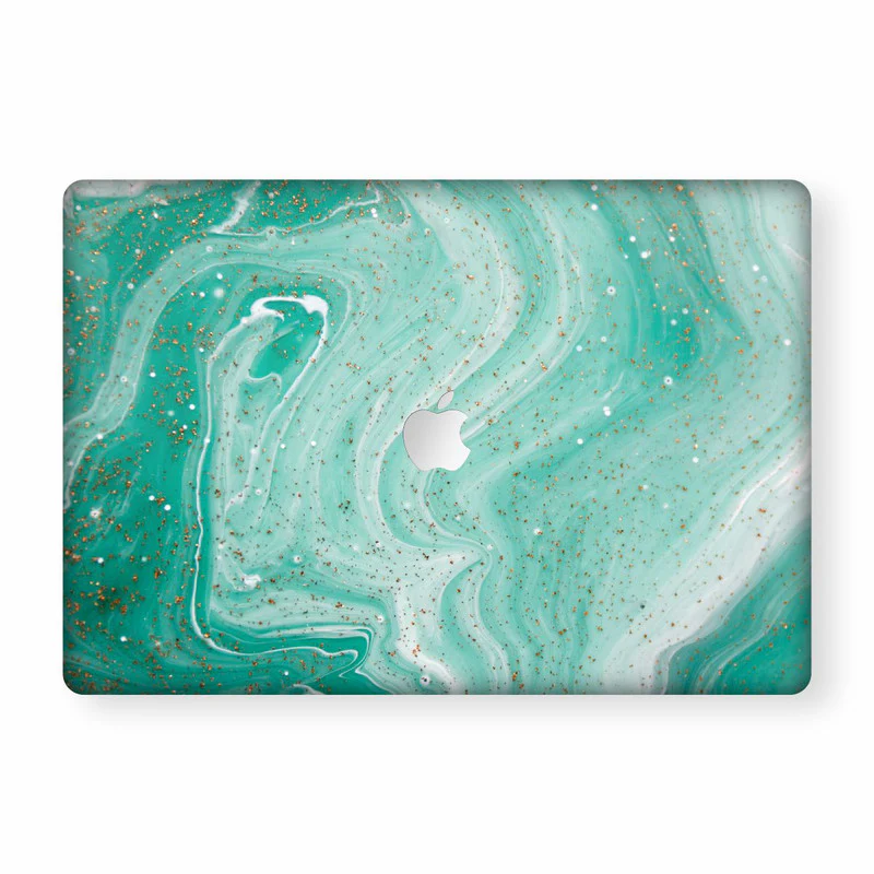 MacBook Aesthetic Green Marble 2 Laptop Skin