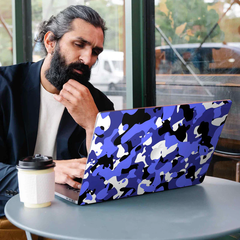 Macbook Army Blue Laptop Skins - Image 3