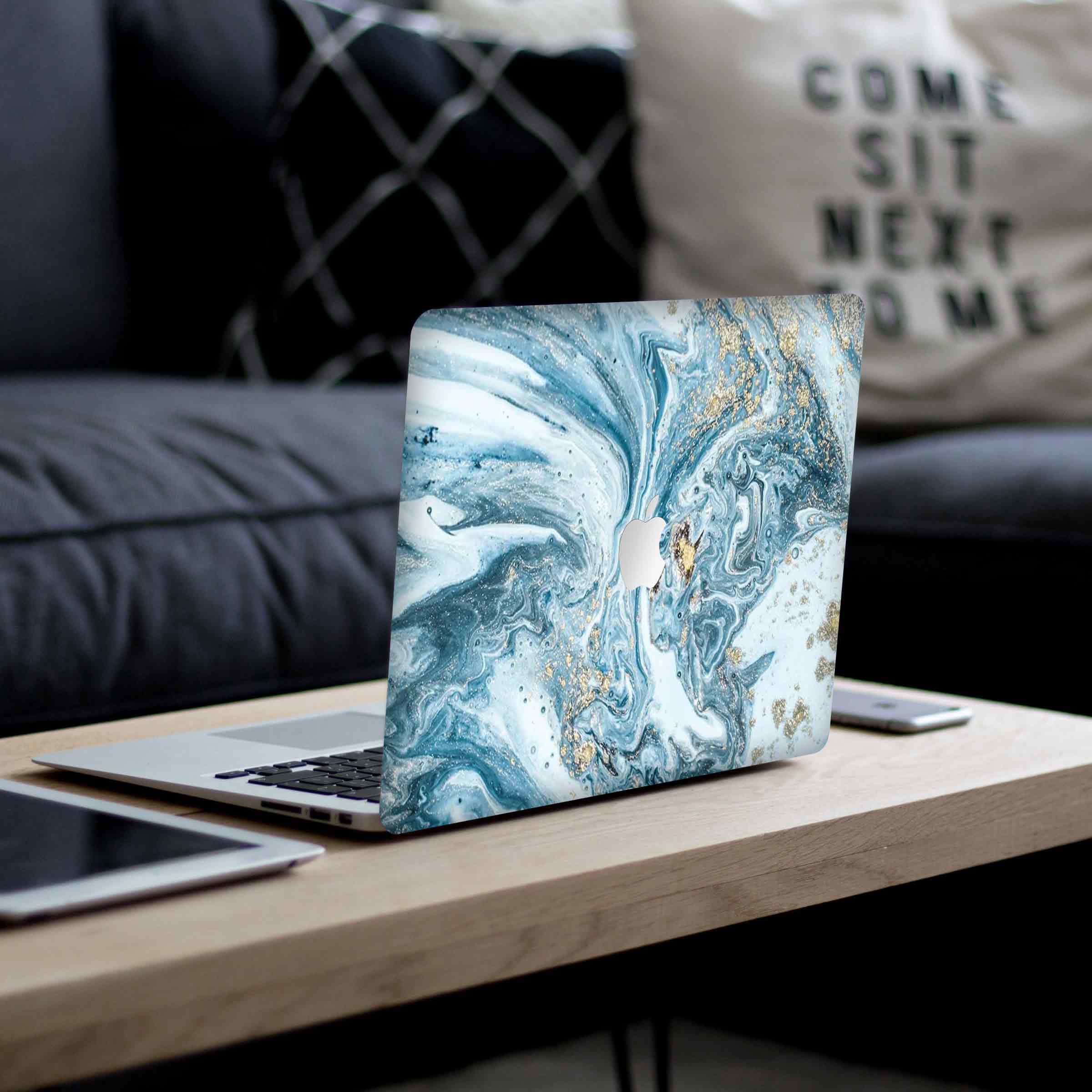 MacBook Blue Gold 2 Laptop Skin
