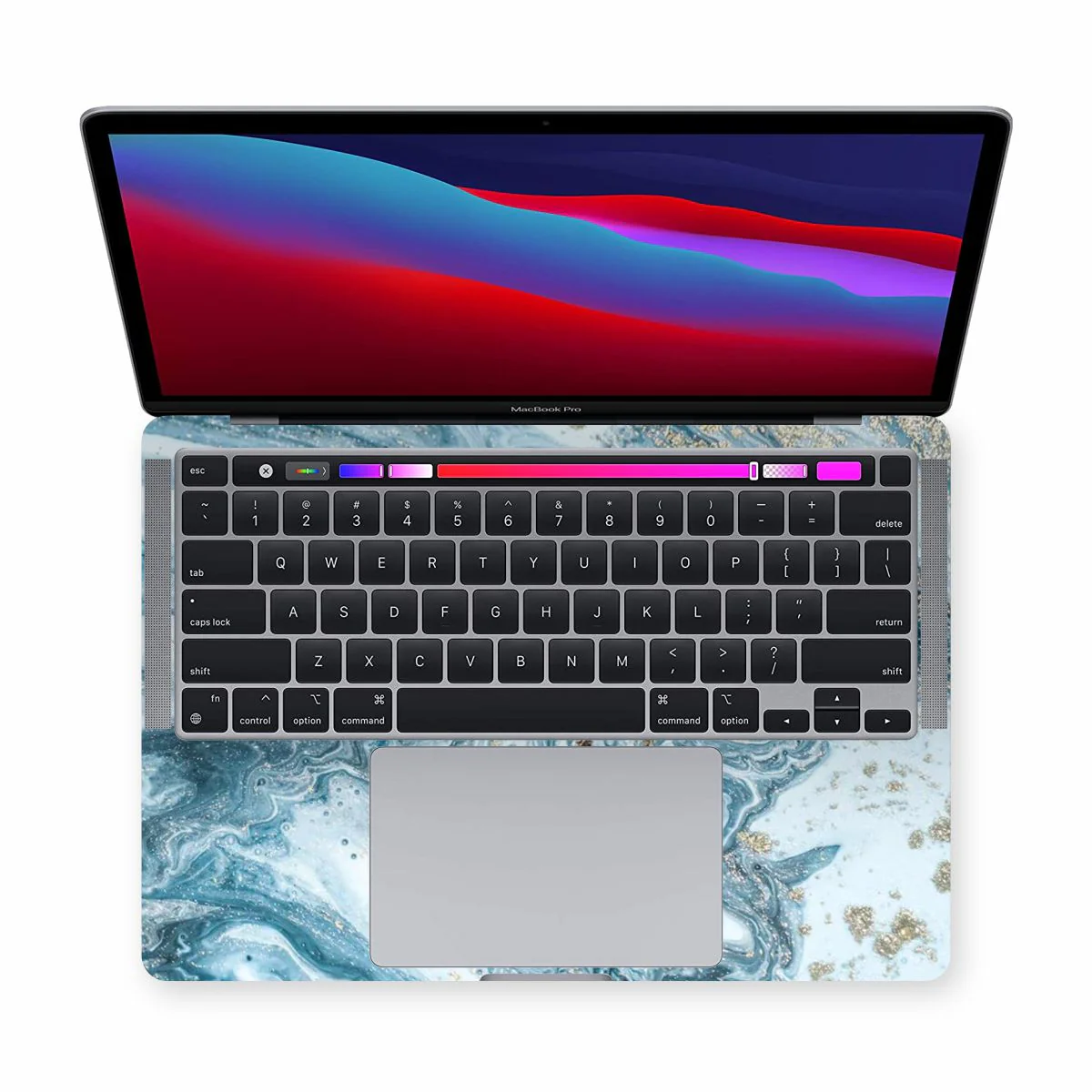 MacBook Blue Gold 2 Laptop Skin - Image 4