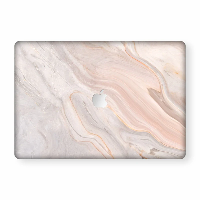 MacBook Classic Peach Marble Laptop Skin - Image 2