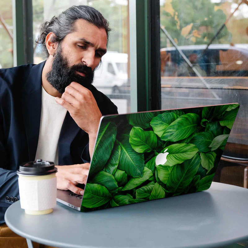 Macbook Green Leaves Laptop Skins - Image 3