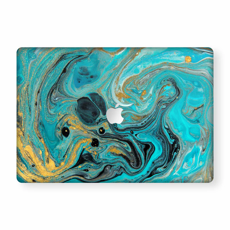Macbook Blue Gold Laptop Skins
