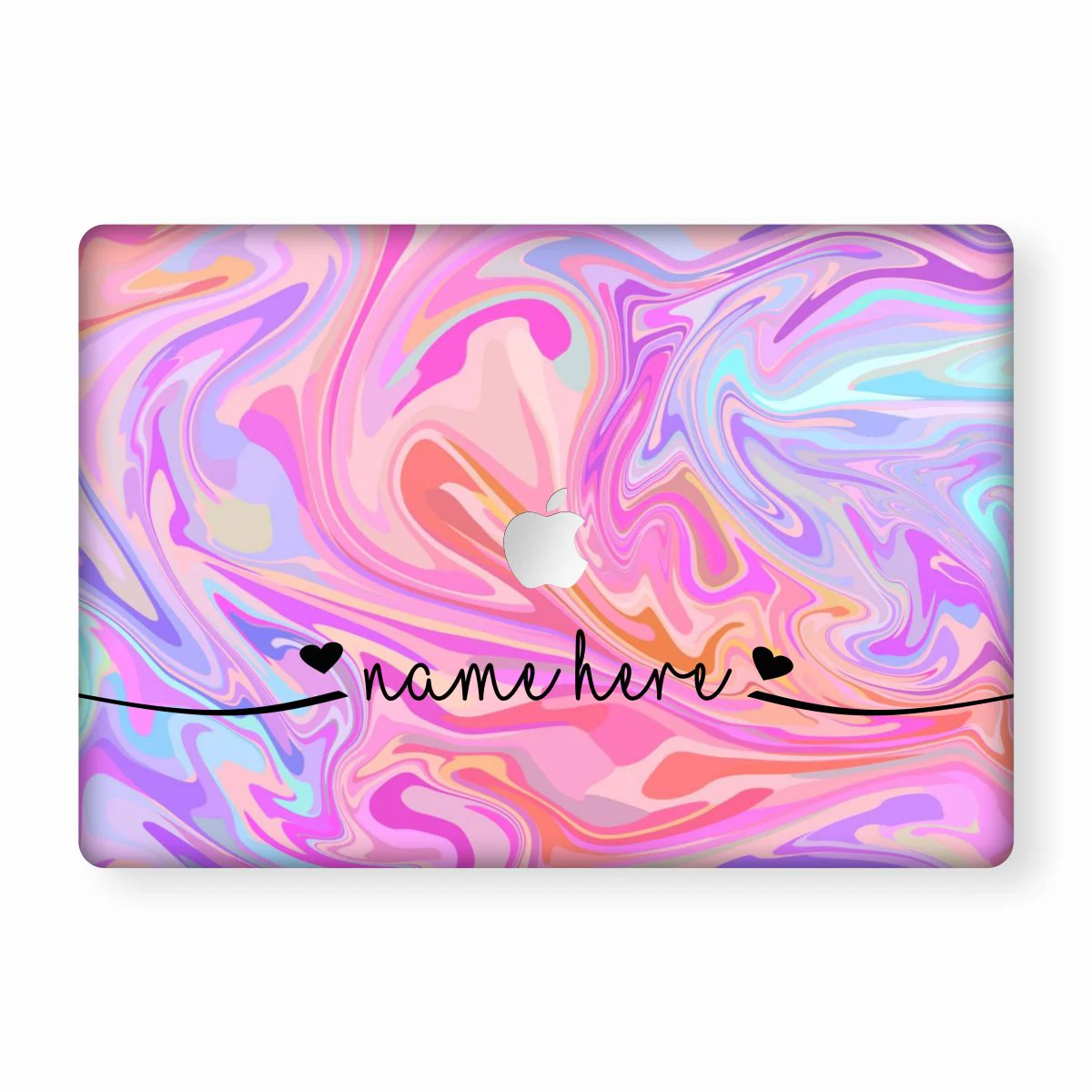 MacBook Liquid Swirl Laptop Skins - Custom Name