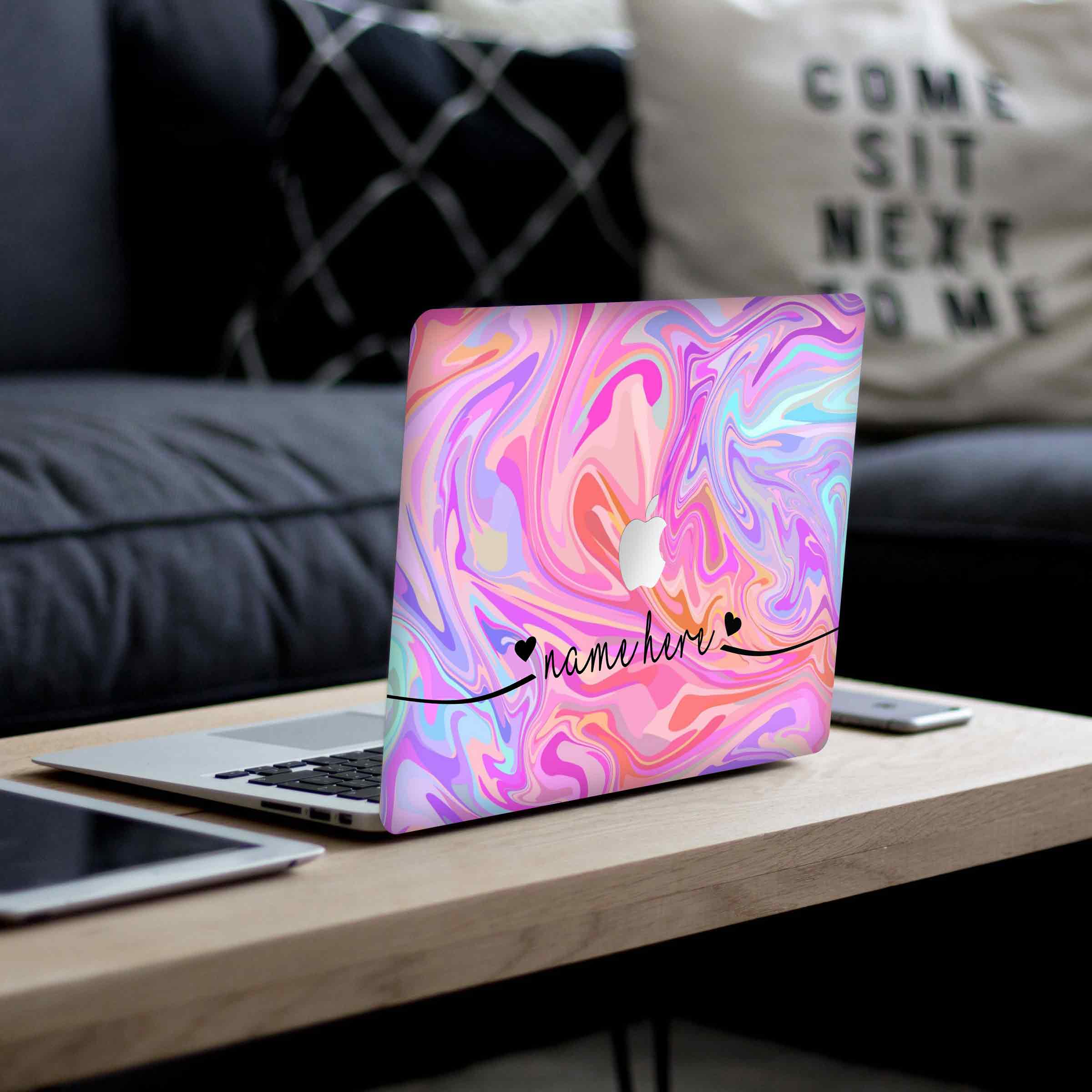 MacBook Liquid Swirl Laptop Skins - Custom Name - Image 2