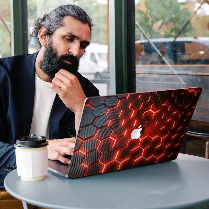 Macbook Matrix Orange Laptop Skins - Image 3