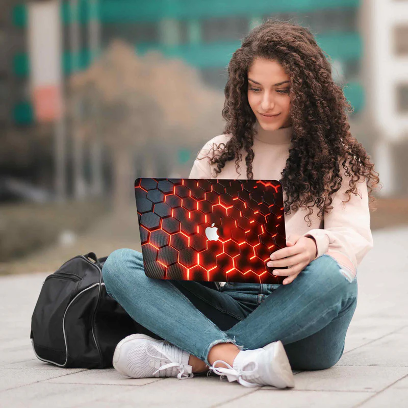 Macbook Matrix Orange Laptop Skins - Image 5