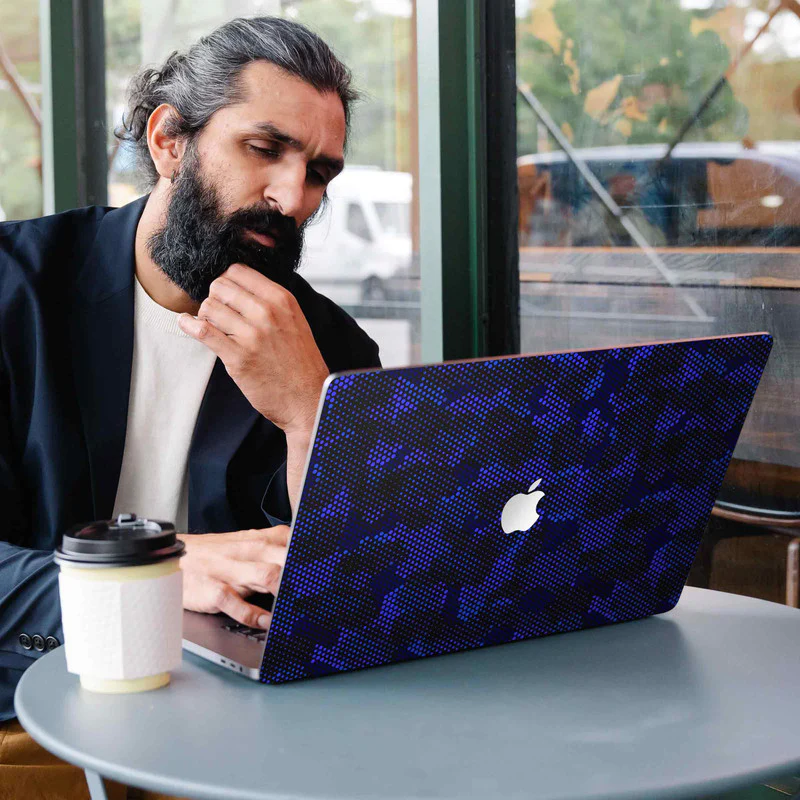 MacBook Matrix Design - Blue 1 Laptop Skins - Image 3