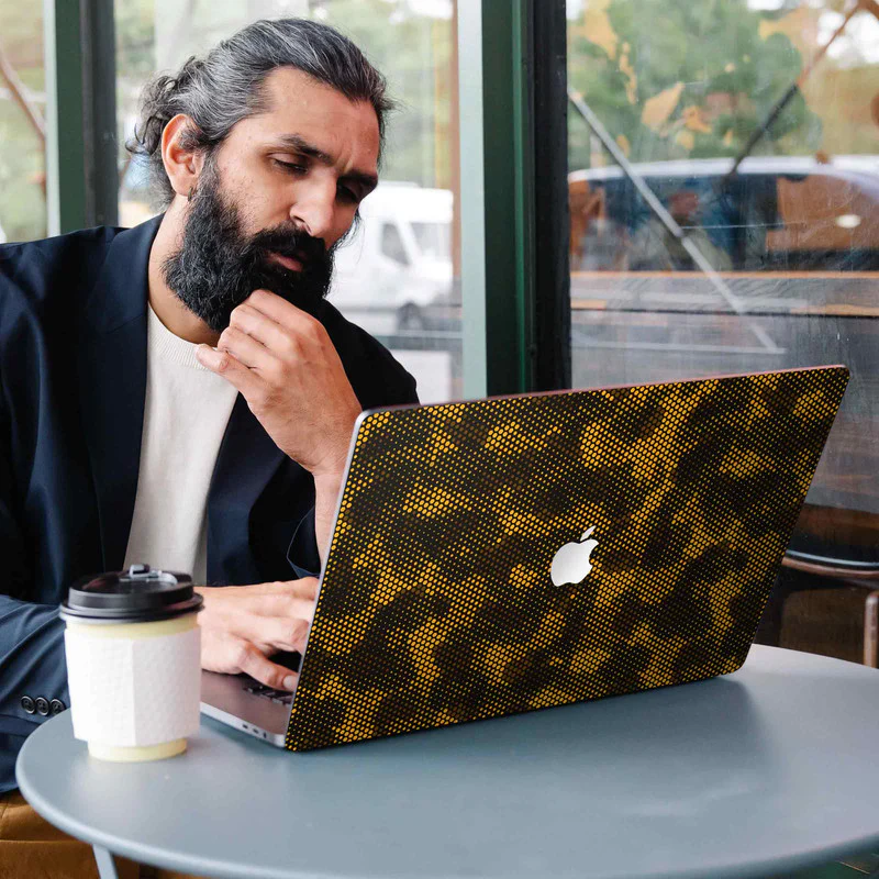 MacBook Matrix Design - Orange 1 Laptop Skins - Image 3
