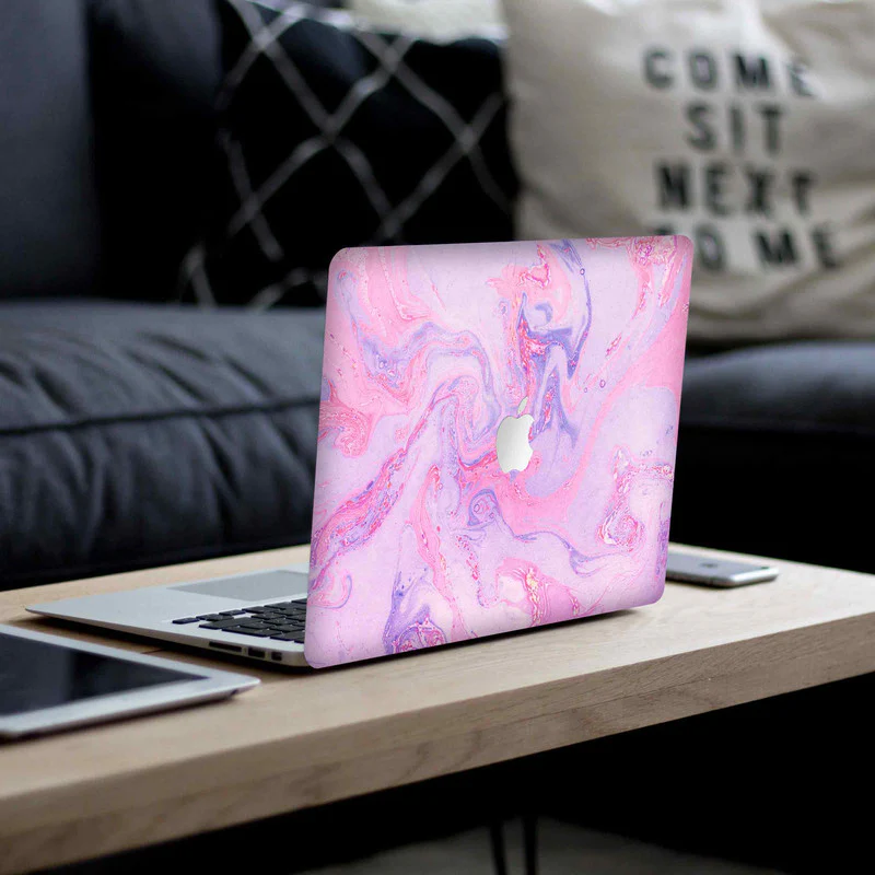 MacBook Pink Marble Laptop Skin - Image 2