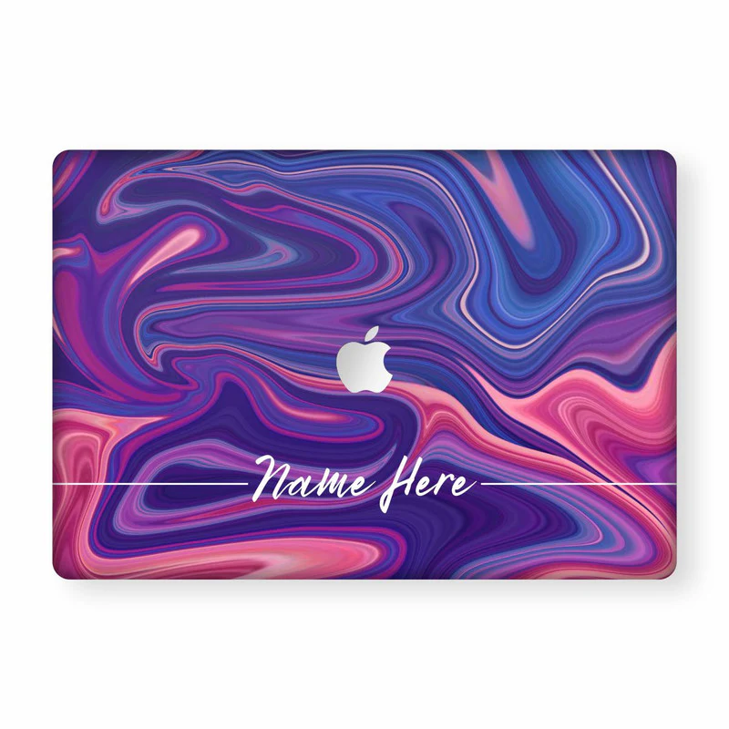 MacBook Liquid Purple Laptop Skin - Custom Name