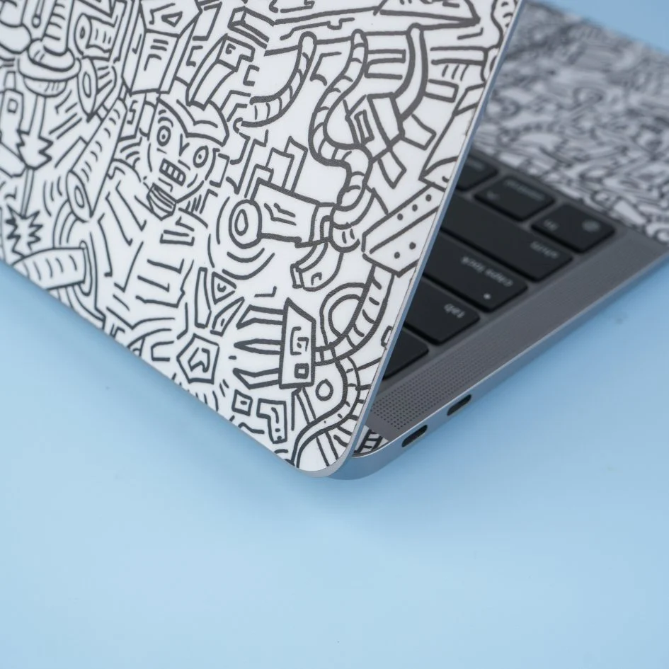 Macbook Robotic Doodle Laptop Skins - Image 2