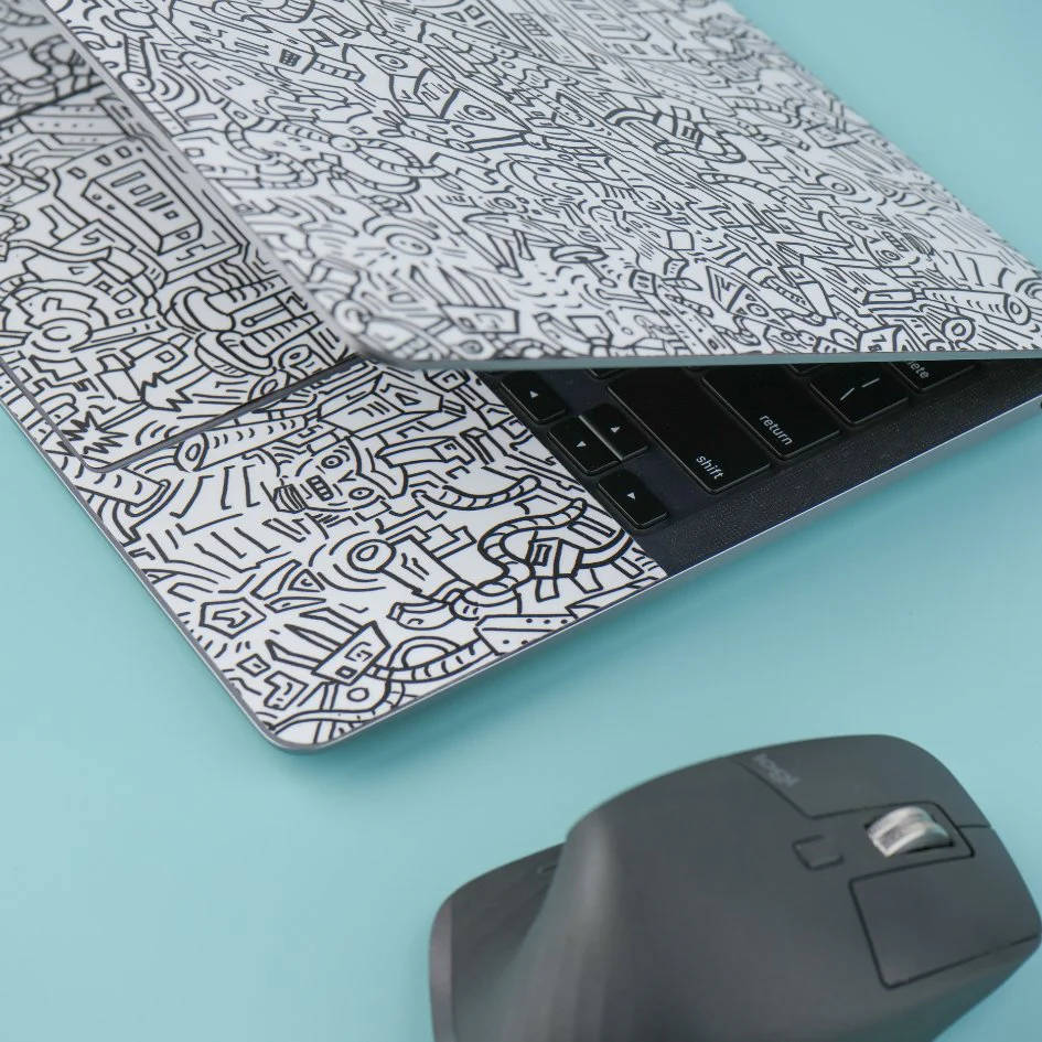 Macbook Robotic Doodle Laptop Skins - Image 3