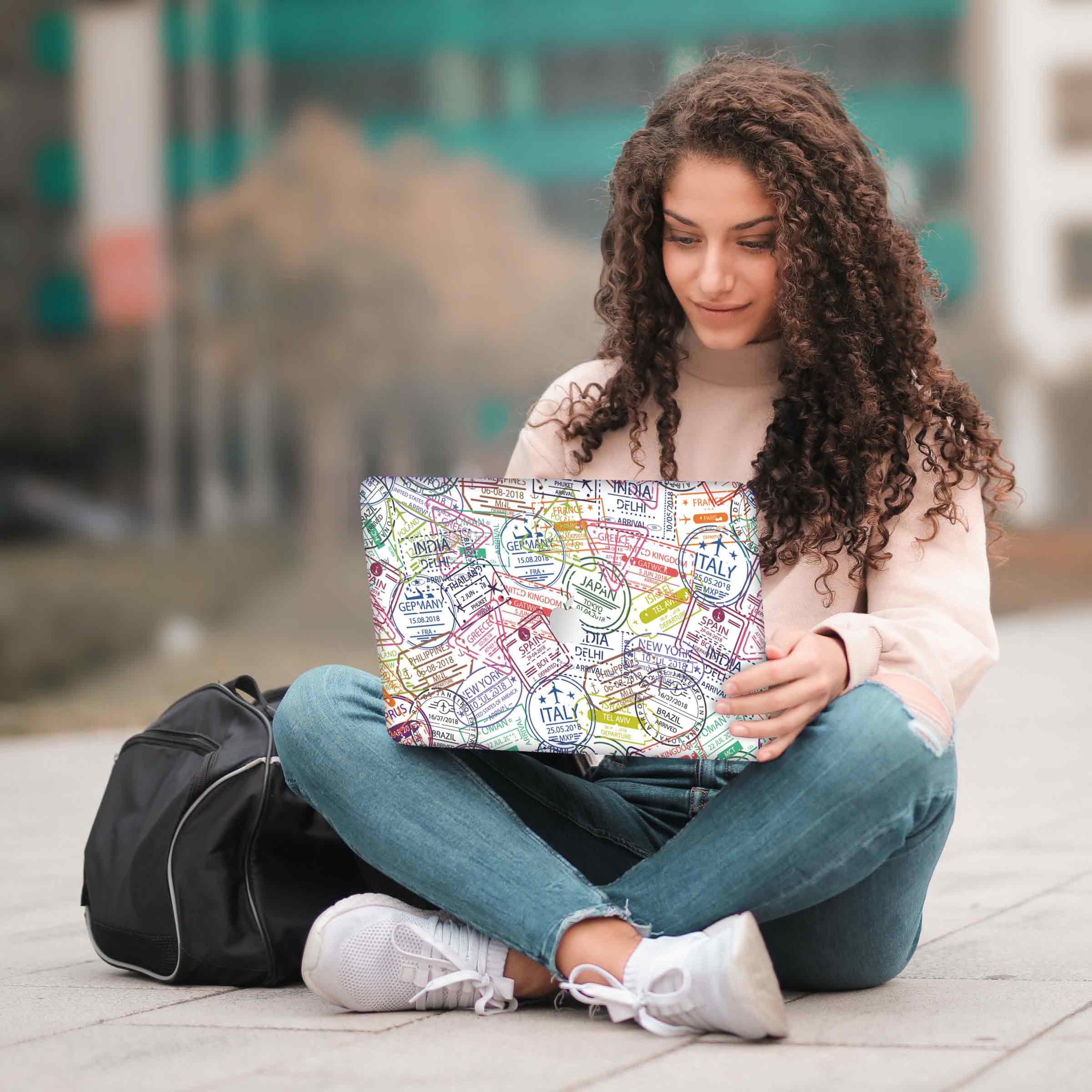 Macbook Travel Stamp Laptop Skins - Image 2