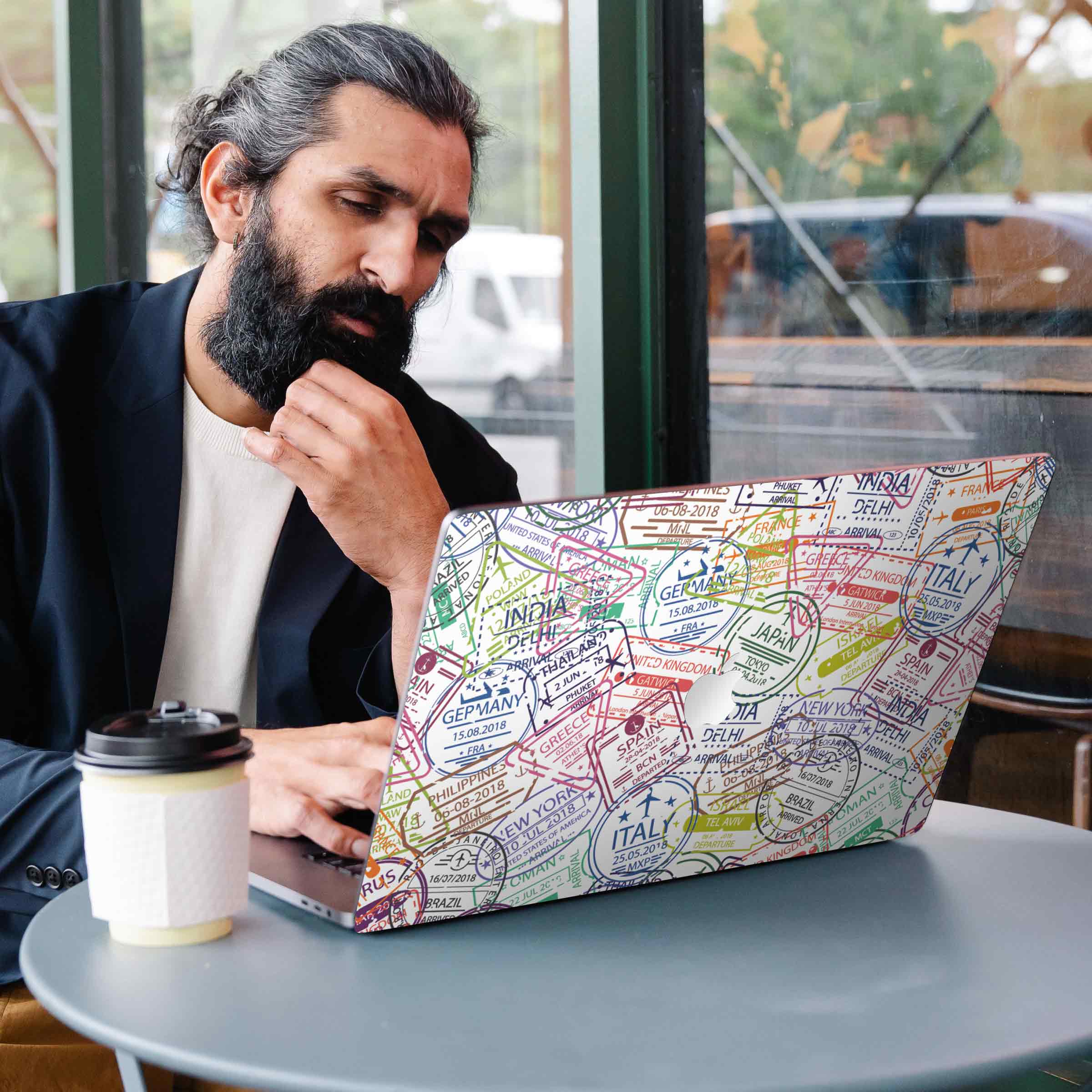Macbook Travel Stamp Laptop Skins - Image 3