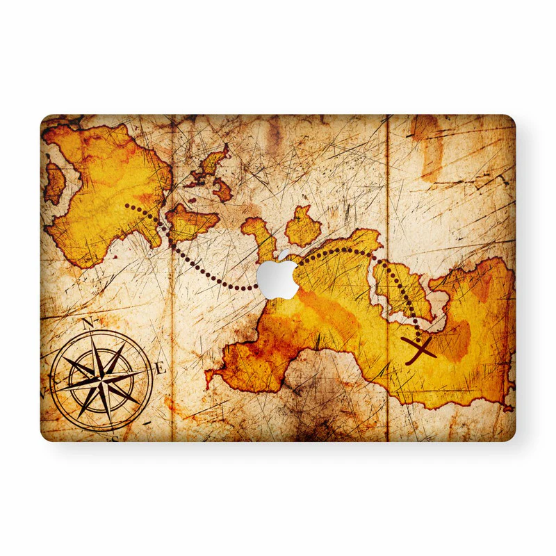 MacBook Wood Map 1 Laptop Skin