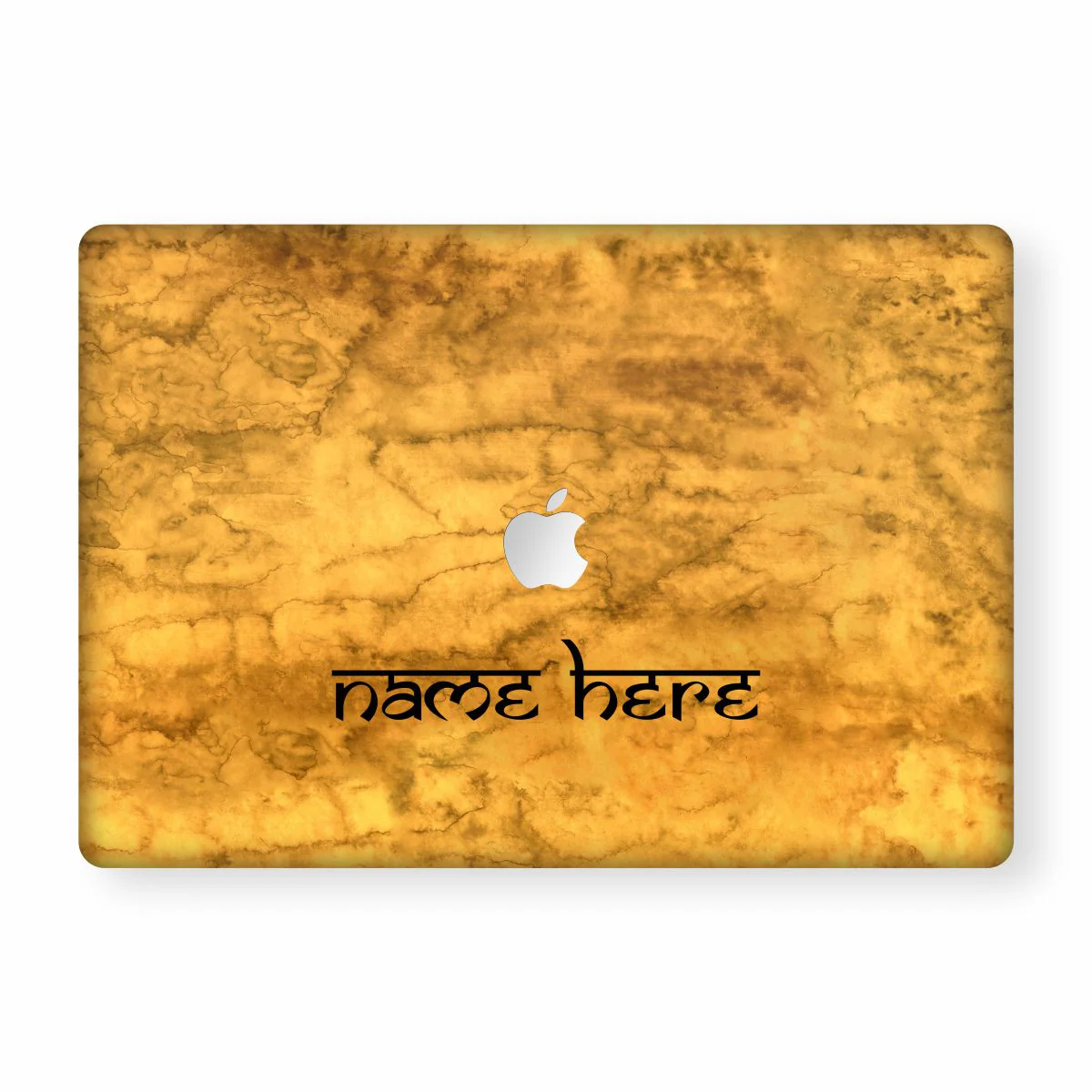 MacBook Yellow Waterpaint Laptop Skins - Custom Name