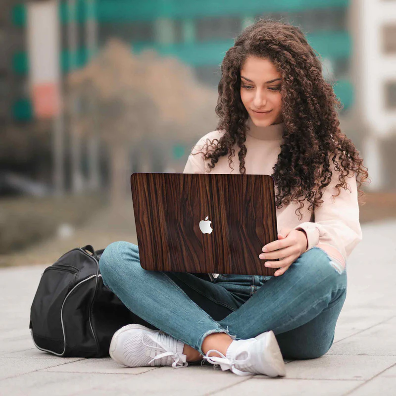 Mahogany Wood MacBook Skins - Image 5