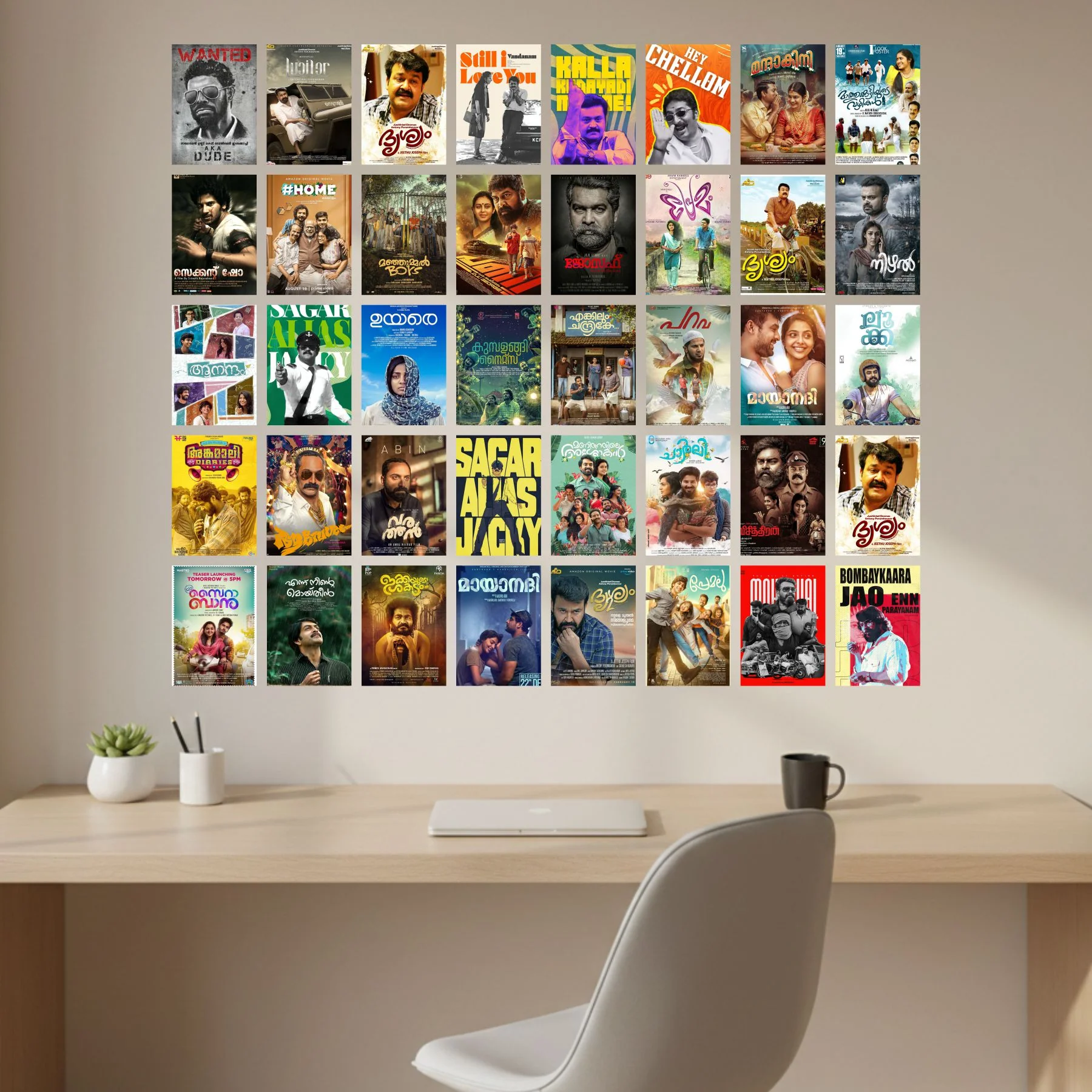 Malayalam Poster Set Self Adhesive - Set of 40 A5 Size Posters