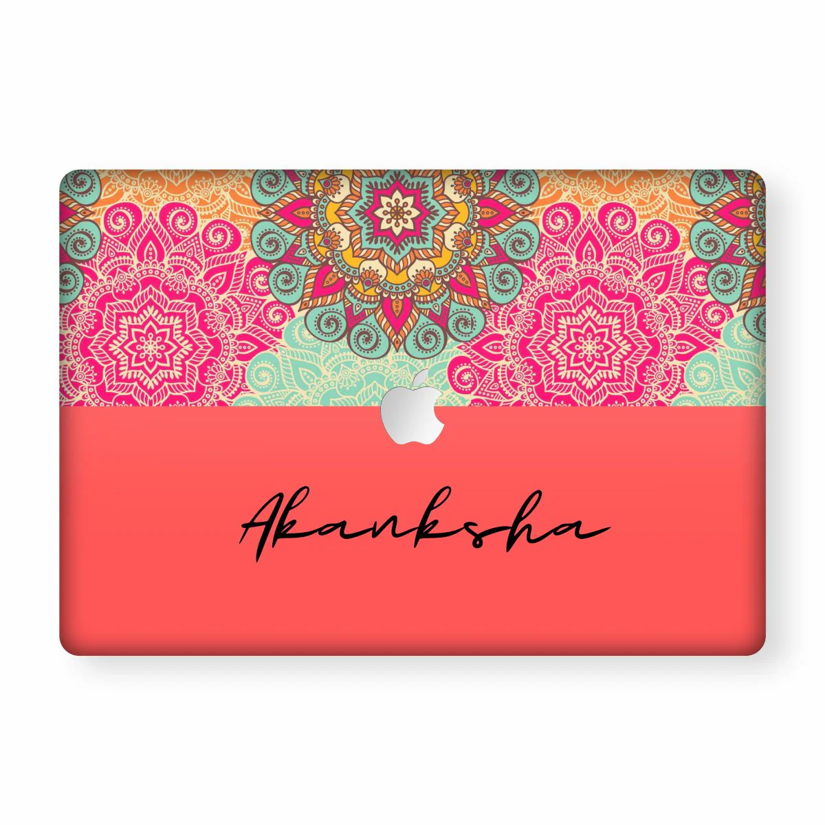 MacBook Mandala Art Laptop Skin - Custom Name