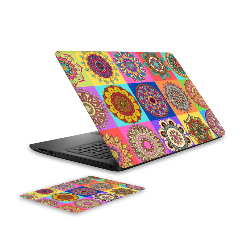 Mandala Mesh Laptop Skin and Mouse Pad Combo