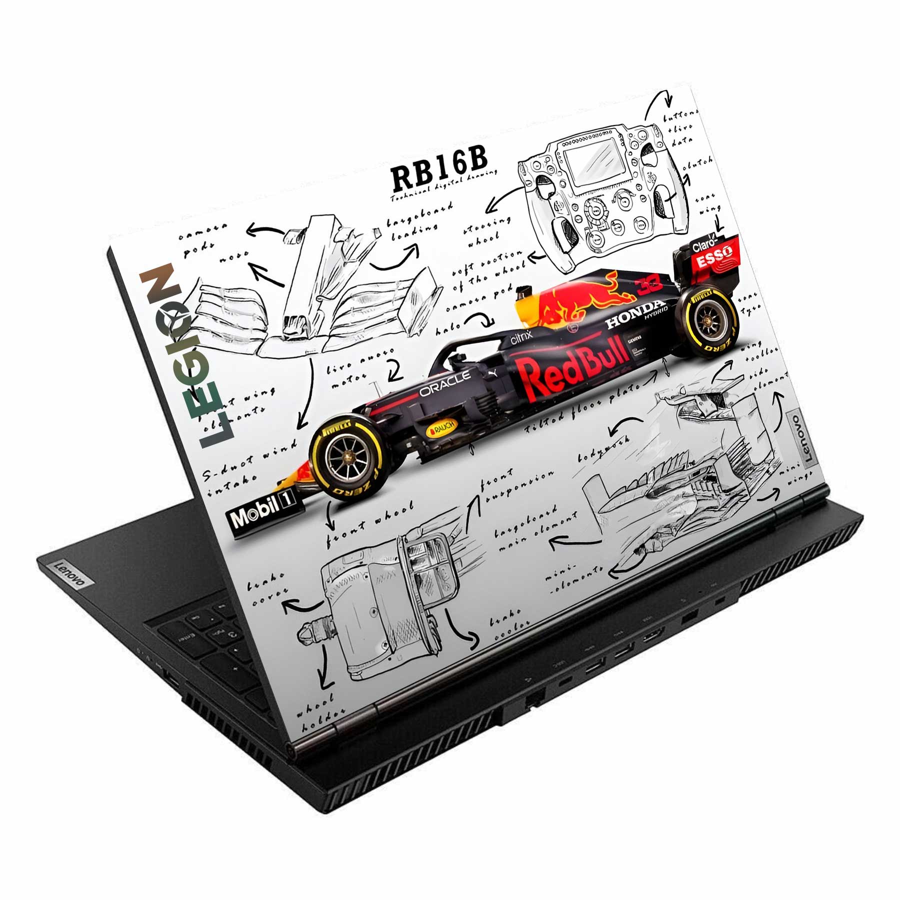 Max First Numbered Redbull Car Ideapad Gaming 3 15ARH7 15IAH7 Laptop Skin