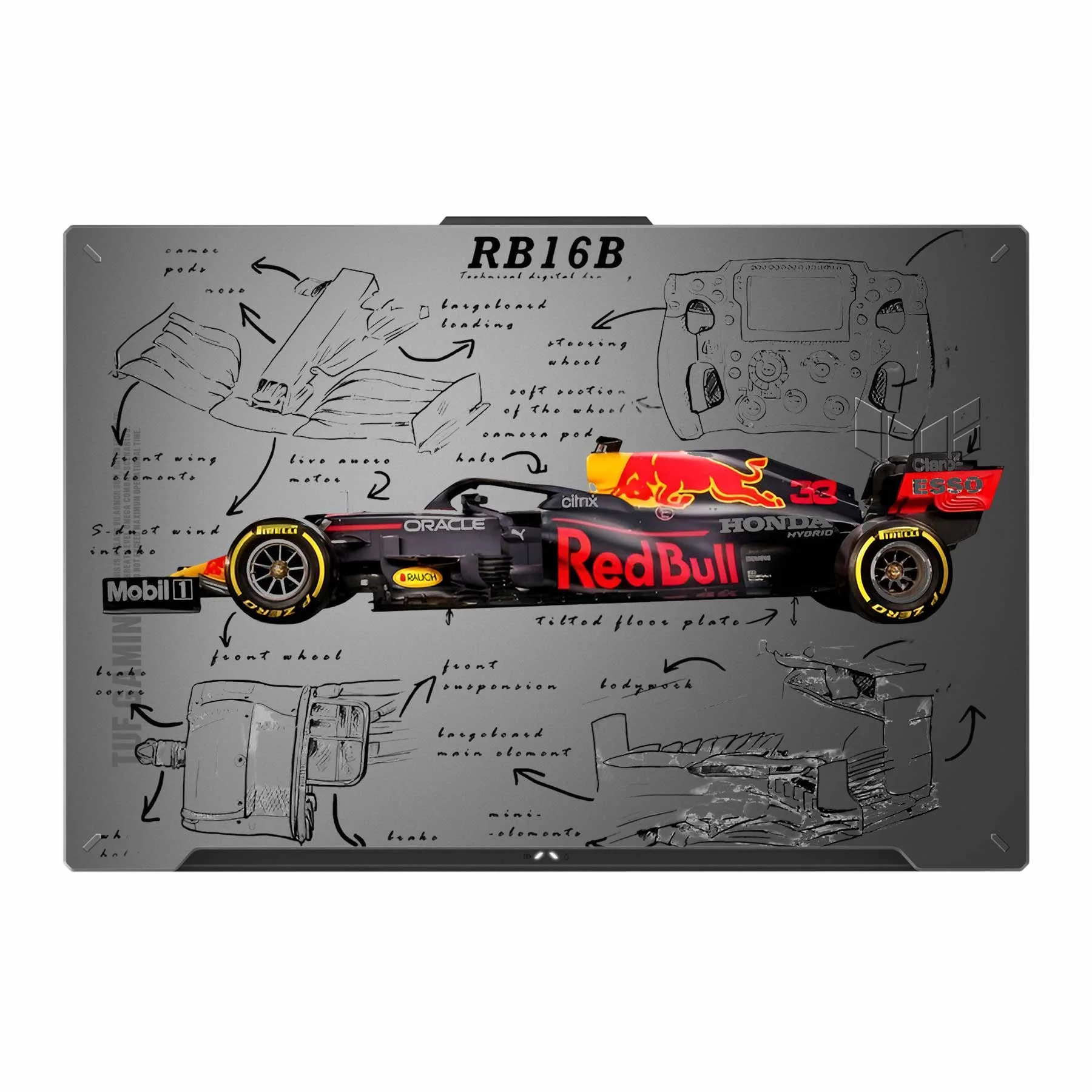 Max First Numbered Redbull Car Transparent 3M Laptop Skin