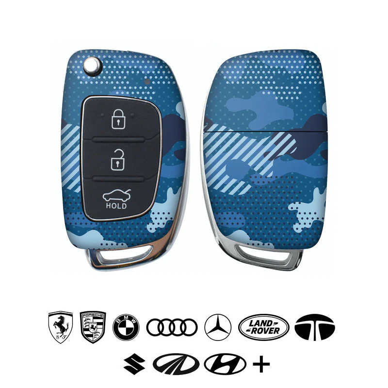 Military Blue Camo Car Key Skins