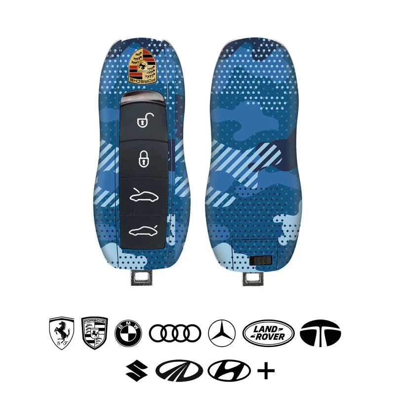 Military Blue Camo Car Key Skins - Image 3